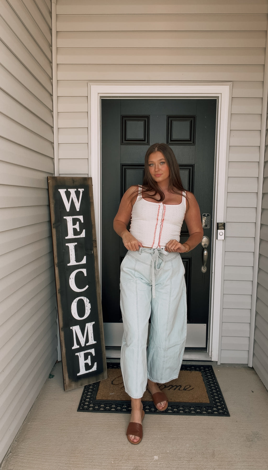 Peachlove Paperbag Wide Leg Denims