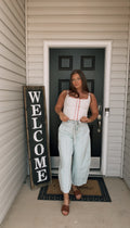 Peachlove Paperbag Wide Leg Denims