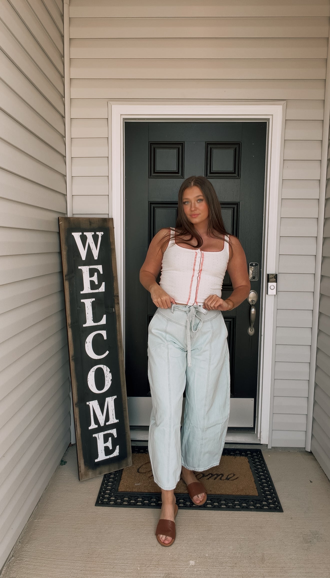 Peachlove Paperbag Wide Leg Denims