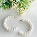 "Mega Pearl" Hoop Earrings