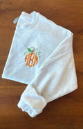 Embroidered Monogram Pumpkin Crew