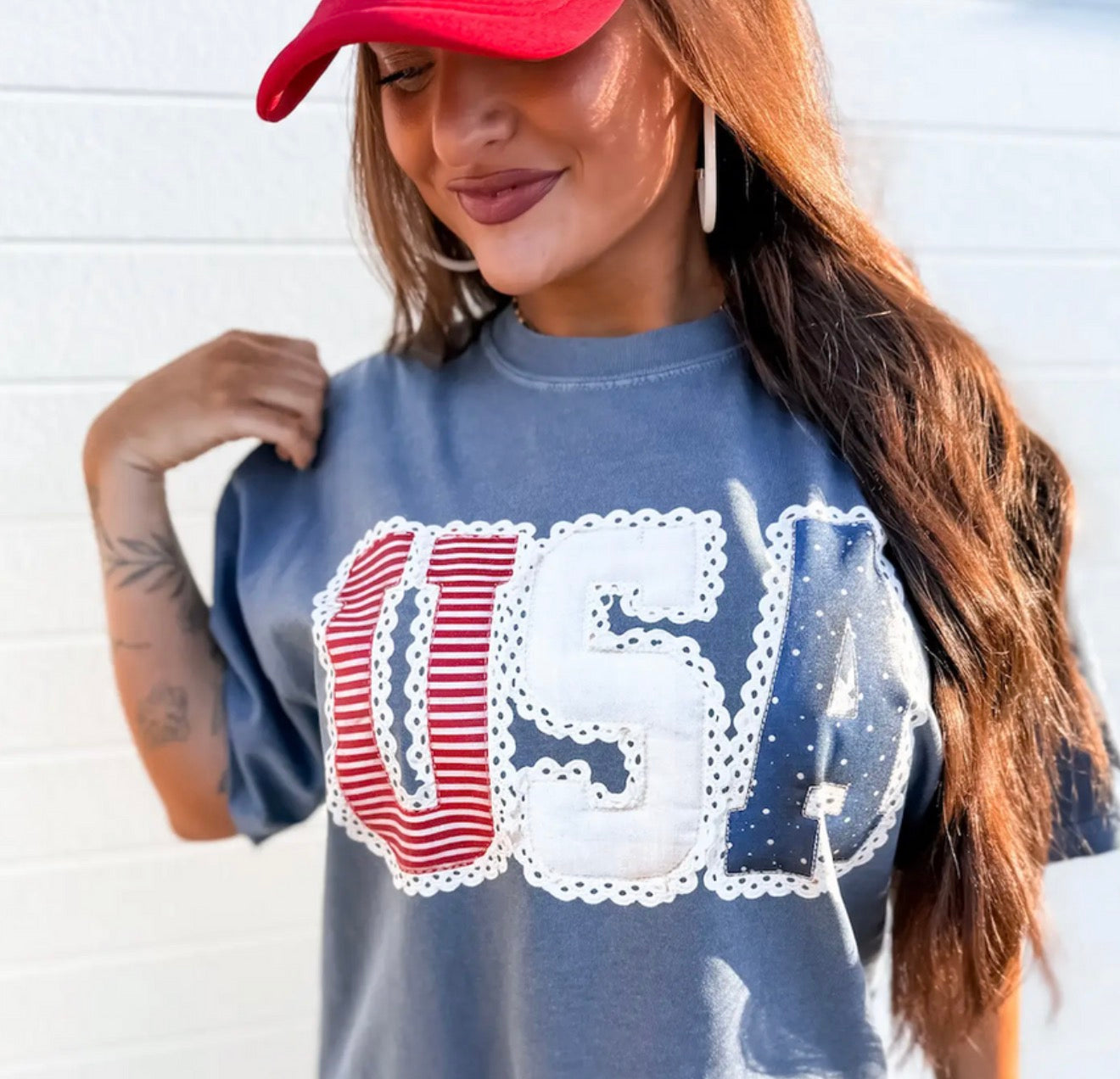 USA Lace Graphic Tee