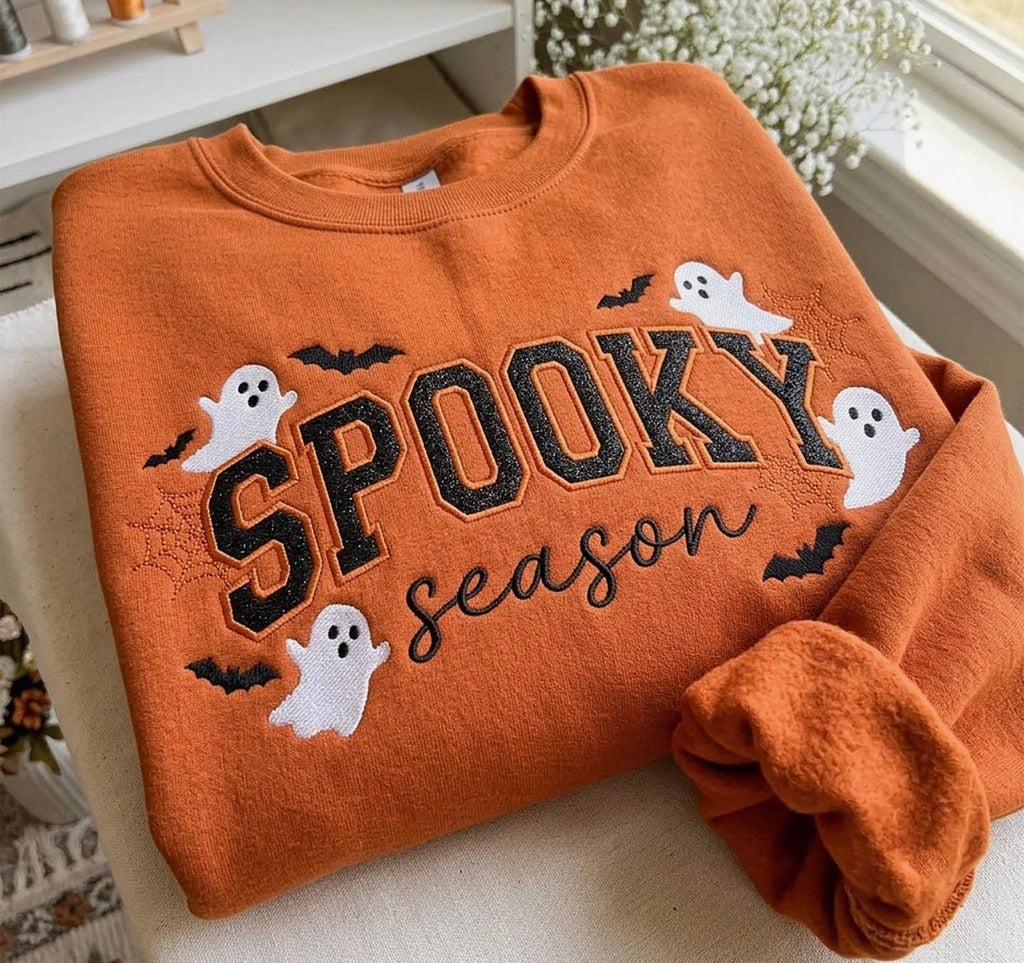 Spooky Appliqué Embroidered Sweatshirt