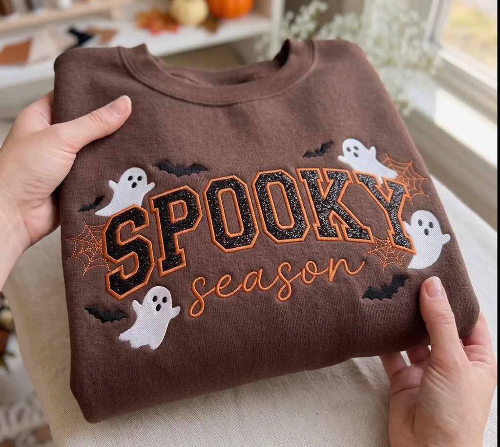 Spooky Appliqué Embroidered Sweatshirt